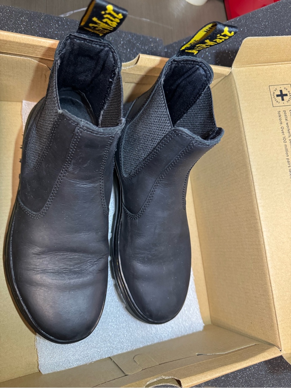 Dr. Martens Black Chelsea Lug Boots with Yellow Stitching - Picture 10 of 10